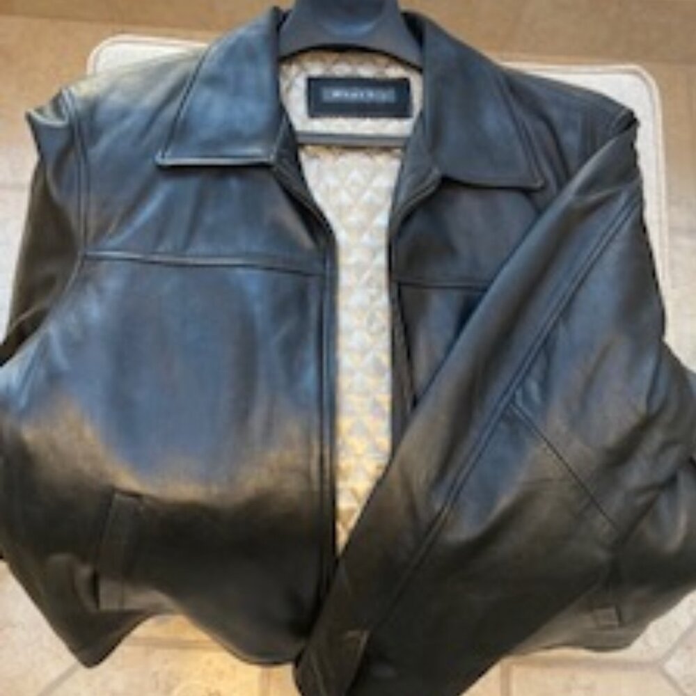 Whet Blu Vintage Men's Black Leather Jacket, Size Large, NWOT